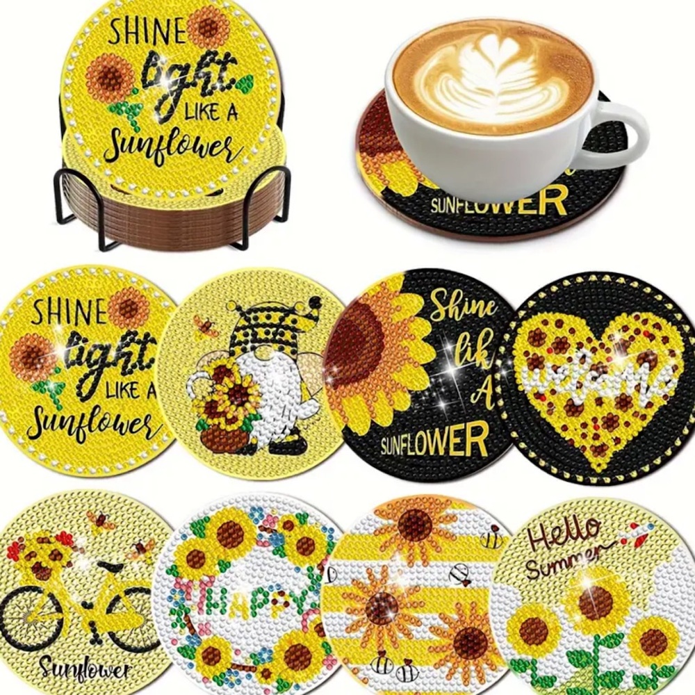 Sunflower Diamond Art DIY Coaster Set - Sunflowers